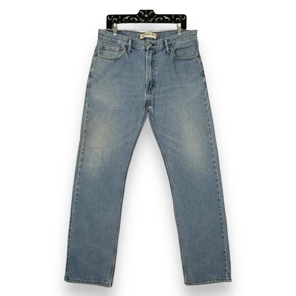 Levi’s 505 Regular Straight Jeans 34x34 Light Stonewash Cotton Wallet Fade